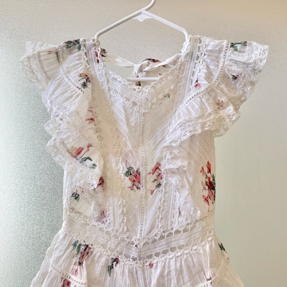 🆕 ZIMMERMANN Heathers Pintuck Frill Mini Dress in Floating Bouquet Sz 2 US - Picture 4 of 11